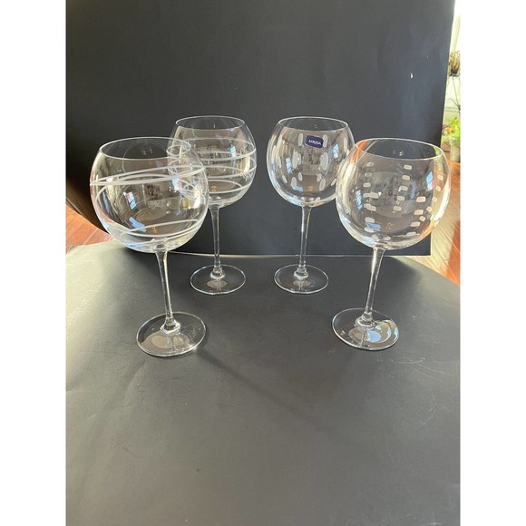 Mikasa Dining Mikasa Cheers Etched Clear Balloon Wine Glasses Set